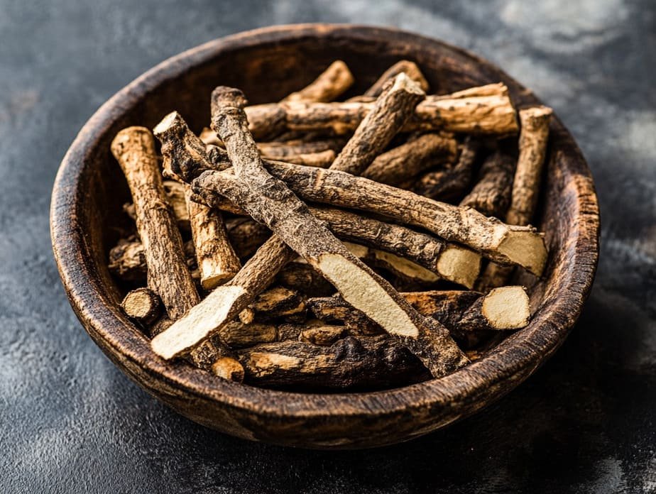 Sarsaparilla Root in Wooden Pot